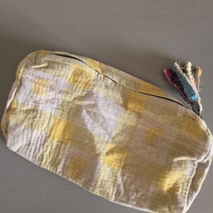 Kantha Pouch Yellow And Green Checkered #20